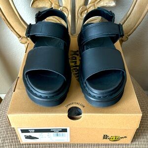 Docs Dr. Martens All Black Voss Sandals - NEW in box!!! 8US / EU 39